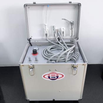 BD-402B Dental Portable Unit+Air Compressor+Suction+Triplex Syringe+HP Tubes