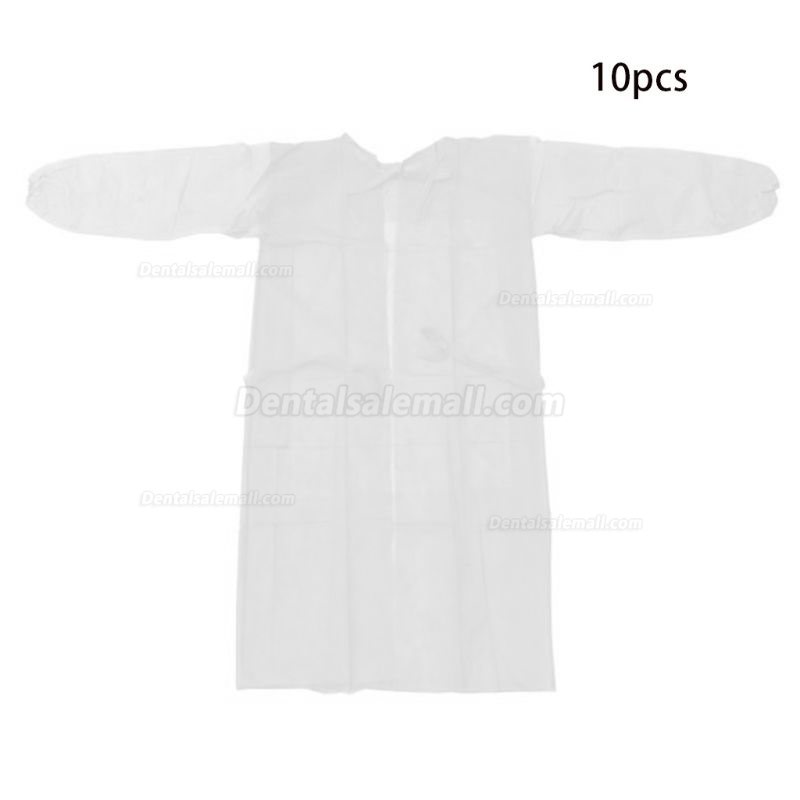 10 Pack Non-woven Blue Disposable Isolation Gown Protective Isolation Gown Clothing FluidResistant Impervious