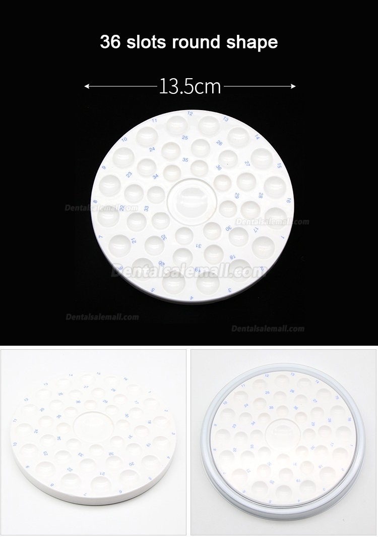 36 Slot Dental Porcelain Mixing Watering Moisturizing Plate Round Shape Ceramic Palette