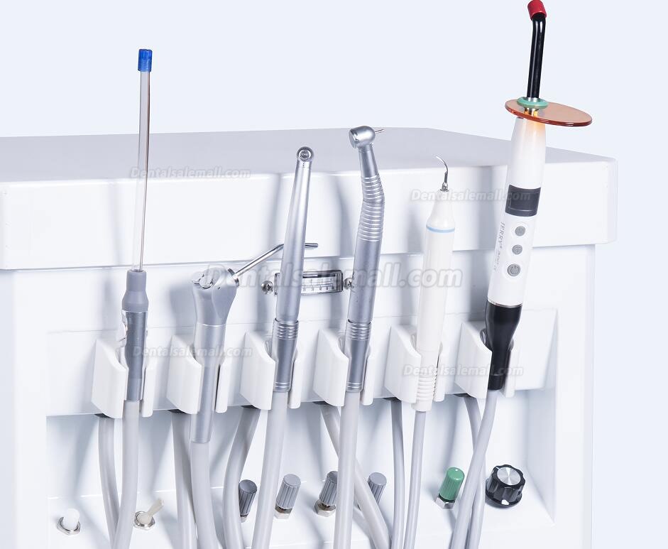 GREELOY GU-P209 Dental Delivery Unit Mobile Cart Self-contained Air Compressor+ Scaler+ LED Curing Light