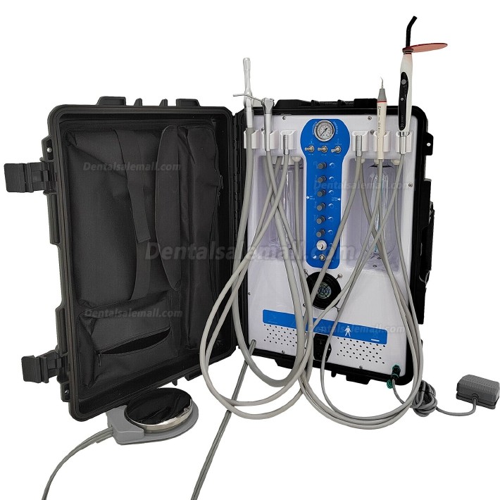 Greeloy® GU-P206S Portable Dental Unit with Air Compressor + Curing Light + Scaler 2/4H