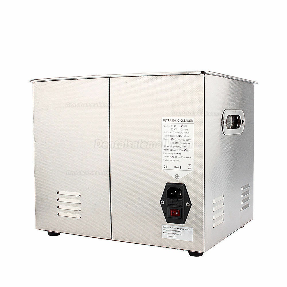 10L Industry Heated Ultrasonic Cleaner Heater w/Timer Stainless Steel