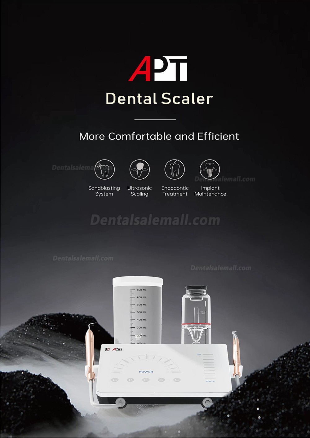 Refine APT 2 in 1 Dental Ultrasonic Piezo Scaler with Air Polisher Fit EMS Airflow Prophylaxis Master
