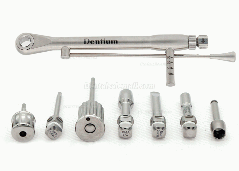 Dentium XIP Dental Prosthetic Restoration Hand Driver Tool Kit Implant Instrument Set With Torque Wrench Drivers