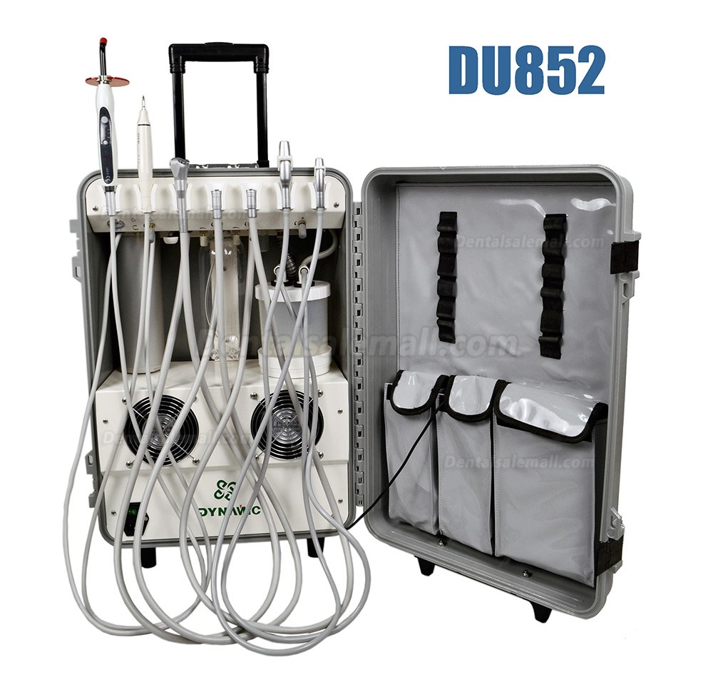 Dynamic® DU852 Portable Dental Unit Air Compressor + Ultrasonic Scaler + Curing Light