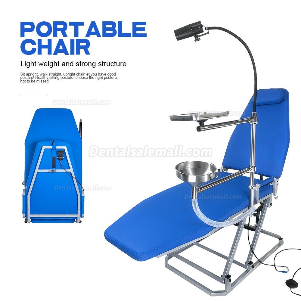 Greeloy Upgrated Portable Folding Chair with LED Cold Light and Instrument Tray Full Set GU-P109