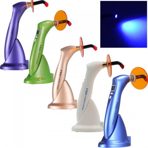 Dental Wireless LED Curing Cure Lamp light Cordless 1500mw 5 Color