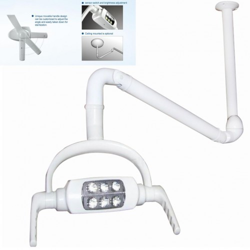 US STOCK! Ceiling-mounted Dental Oral Light Lamp Operating Lamp 6 LED Lens With Arm