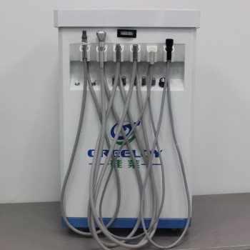 GREELOY GU-P209 Dental Delivery Unit Mobile Cart Self-contained Air Compressor+ Scaler+ LED Curing Light