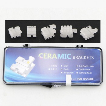 5Pack/20Pcs Dental Orthodontic Ceramic Bracket Braces ROTH 022 345 Hooks