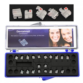 2 Boxes Dental Orthodontic Ceramic Sapphire Brackets – Mini Roth 022, Hooks 345, AZDENT