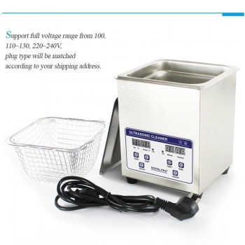 2L Industry Digital Ultrasonic Cleaner Machine Heater Timer Stainless Jewel Clean Tank