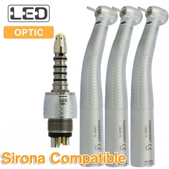 YUSENDENT® CX207-GS-PQ Dental Fiber Optic Turbine Handpiece Sirona Compatible (With Coupler x1+ Without Coupler x2)