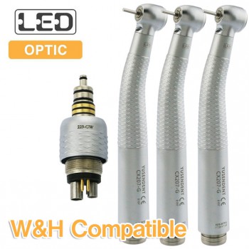 YUSENDENT® COXO CX207-GW-PQ Fiber Optic Turbine Handpiece W&H Compatible (With Coupler x1+ Without Coupler x2)