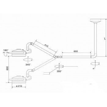 KWS 36W Ceiling mounted Dental LED Light Oral Operatory Lamp Shadowless Exam Surgical Light KD-2012D-3C