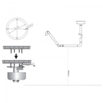 KWS 36W Ceiling mounted Dental LED Light Oral Operatory Lamp Shadowless Exam Surgical Light KD-2012D-3C