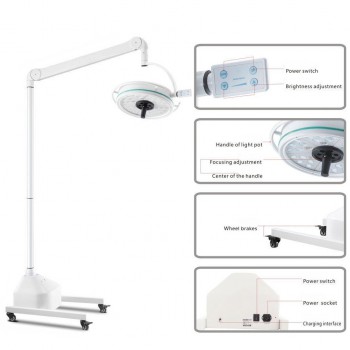 KWS KD-2036D-3 108W Mobile Stand LED Surgical Light Shadowless Exam Lamp Operatory Light