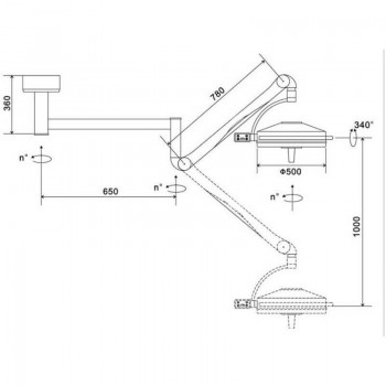 KWS KD-2036D-2 108W Ceiling-mounted Surgical Light Shadowless Exam Lamp Surgical Examination Light