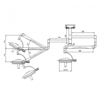 KWS KD-2072B-2 216W Two Headed Ceiling LED Surgical Exam Light Shadowless Lamp