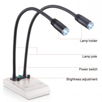 KWS DD-2006W-1 6W LED Double Branch Pipe Desktop Examination Lamp