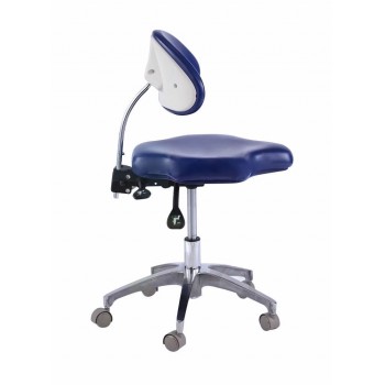 Ergonomic Mobile Rolling Dental Chair Assistant Stools with Back Support & Armrest PU Saddle Stool QY90B