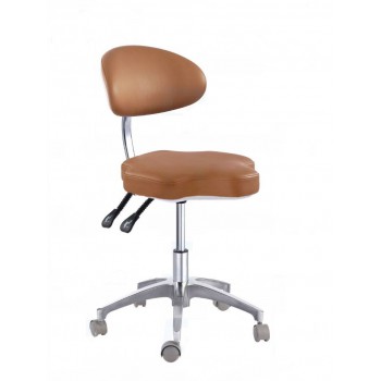 Ergonomic Mobile Rolling Dental Chair Assistant Stools with Back Support & Armrest PU Saddle Stool QY90B