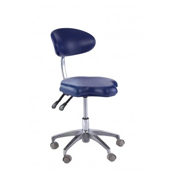 Ergonomic Mobile Rolling Dental Chair Assistant Stools with Back Support & Armrest PU Saddle Stool QY90B