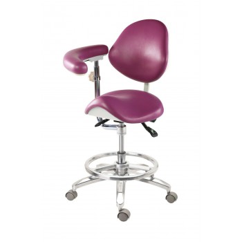 Medical Dentist Nurse Saddle Chair Luxury Mobile Doctors Stool PU Leather QY-MA-L