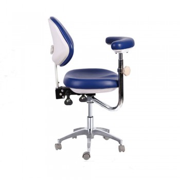 Mobile Dental Medical Stools Doctors Stools Adjustable Chair PU QY600 Dark Blue