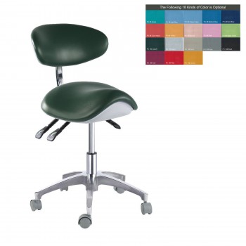 PU Leather Medical Dental Dentist Saddle Chair Adjustable Mobile Doctors'Stool Q...