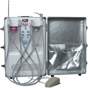 BD-406A Portable Dental Turbine Unit(Air Compressor+Suction System+Triplex Syrin...