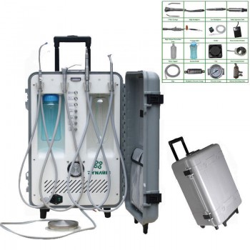Dynamic DU892 Portable Dental Delivery Unit With Air Compressor w/ 3-way Syringe