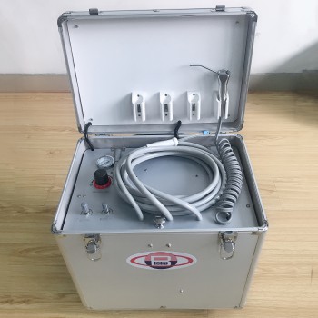 BD-402B Dental Portable Unit+Air Compressor+Suction+Triplex Syringe+HP Tubes