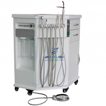 Greeloy® GU-P212 Mobile Dental Delivery Cart Unit Cabine Style + Compressor + Curing Light + Ultrasonic Scaler