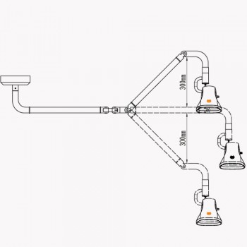 KWS KD-202B-8 Wall-mounted 21W LED Surgical tower lamp medical examination light