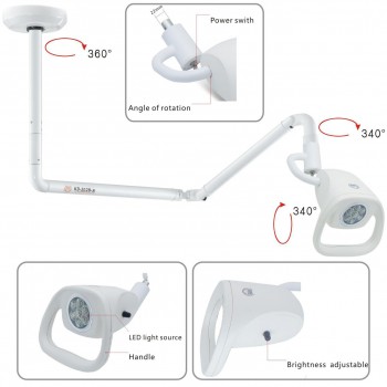 KD-2021W-2 21W Ceiling-Mounted Dental LED Intensive Care Lights Hanging Tower Inspection Lights