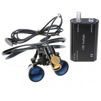Dental 5W LED Head Light with Filter and Belt Clip + 3.5X Binocular Loupe