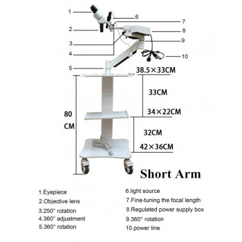 Dental Surgical Microscope Operating Loupe with 5W LED Light＆Trolley Cart Unit for ENT