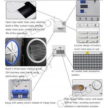 8-23L Dental Autoclave Sterilizer Vacuum Steam With Printer