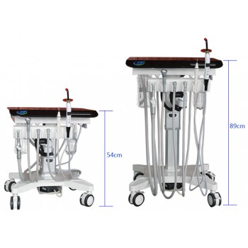 US STOCK! Greeloy GU-P302S Mobile Dental Adjusted Treatment Cart Unit + Ultrasonic Scaler + Air Comprssor GA-P300