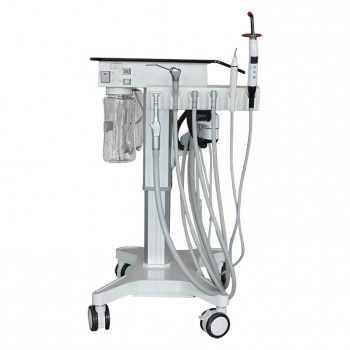 US STOCK! Greeloy GU-P302S Mobile Dental Adjusted Treatment Cart Unit + Ultrasonic Scaler + Air Comprssor GA-P300
