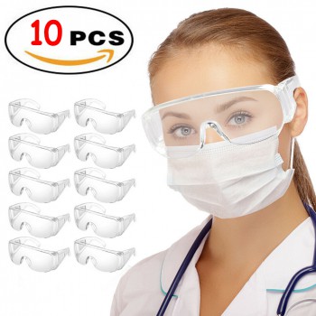 10Pcs Clear Safety Goggles Anti Fog Lens Dental Lab Medical Protective Glasses