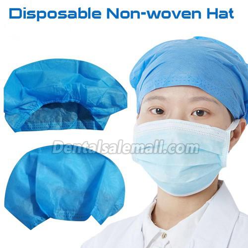 40Pcs Disposable Hair Head Cap Non Woven Anti Dust Hat Medical Food Supplies Set Blue Non-woven Bouffant Dustproof Caps