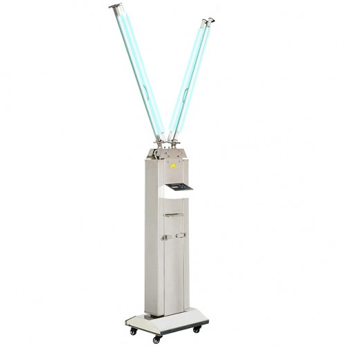 FY 120W-220W Mobile Trolley Cart UV+Ozone Disinfection Lamp Stainless Steel Trolley with Infrared Sensor