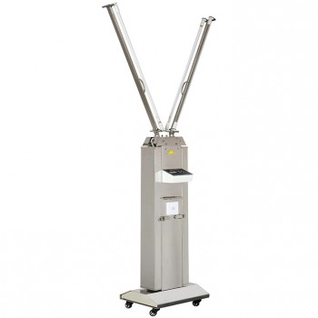 FY UV+Ozone Disinfection Lamp Stainless Steel Trolley Cart Unit w/ Infrared Sens...