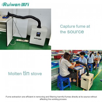 Ruiwan RD3301/RD3302 350W Mobile Fume Extractor 4 Layers Filter for Laboratory Laser Engraving Welding Manual Work