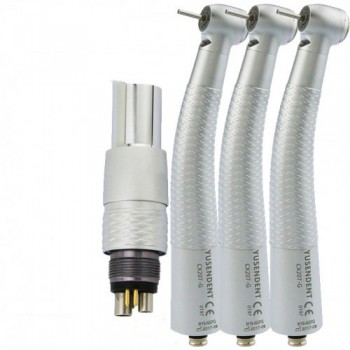 YUSENDENT® COXO CX207-GN-PQ Dental Fiber Optic Turbine Handpiece NSK Compatible (With Coupler x1+ Without Coupler x2)