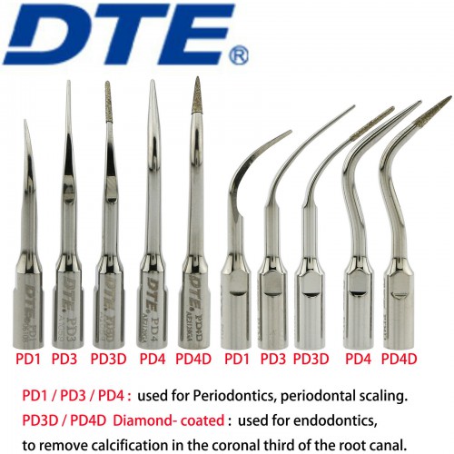 10Pcs Woodpecker DTE Dental Ultrasonic Scaler Tips Endodontics Periodontal Fit NSK Satelec