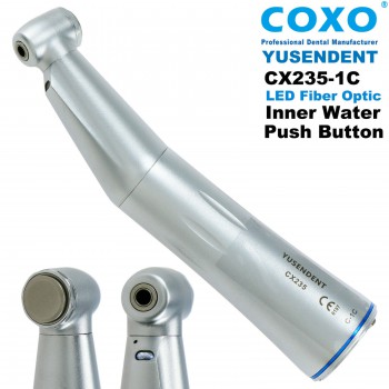 YUSENDENT COXO CX235-1C Dental Inner Water Low Speed Contra Angle LED Fiber Optic Handpiece Fit KAVO