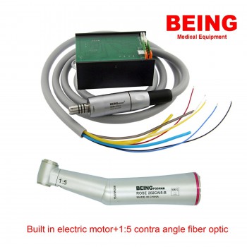 BEING Dental Built in Electric Motor LED 1:5 Contra Angle Fiber Optic Handpiece